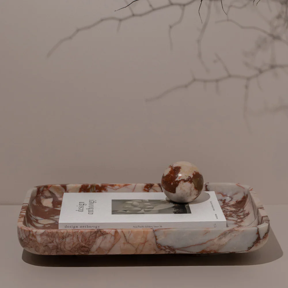 CoTHEORY | ARCHITECT FOOTED LETTER TRAY - BROWN CALACATTA - Image 2