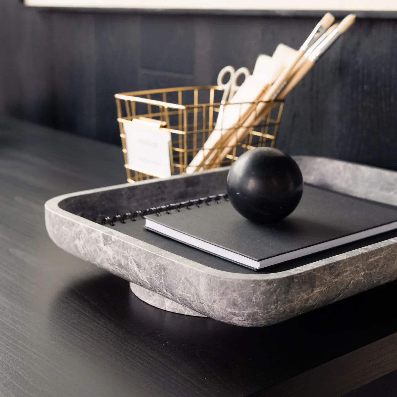 CoTHEORY | ARCHITECT FOOTED LETTER TRAY - TUNDRA GREY MARBLE - Image 2