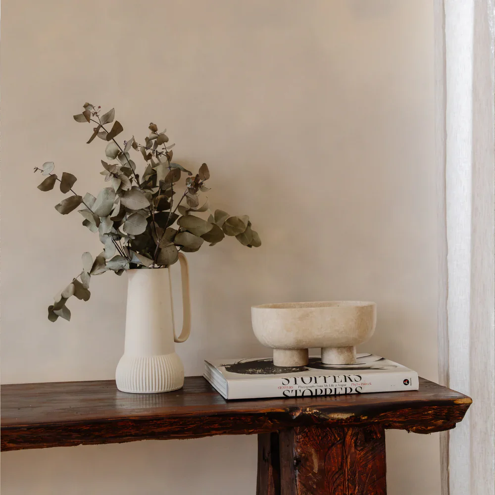 CoTHEORY | MUSE FOOTED OVAL TRAY - BEIGE TRAVERTINE - Image 3