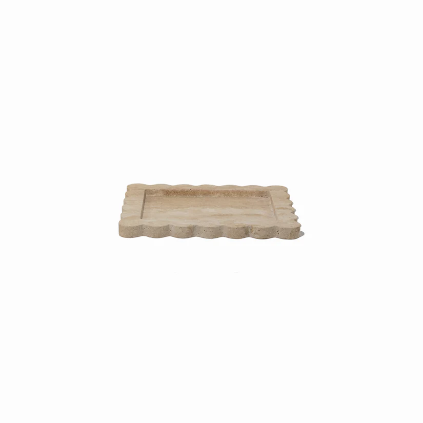CoTHEORY | PALAZZO SCALLOPED TRAY - BEIGE TRAVERTINE - Image 2