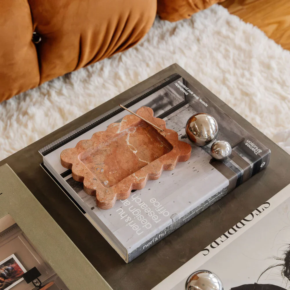 CoTHEORY | PALAZZO SCALLOPED TRAY & INCENSE HOLDER - ROSSO ALICANTE - Image 2