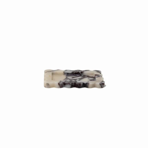 CoTHEORY | PALAZZO SCALLOPED TRAY & INCENSE HOLDER - VIOLA CALACATTA