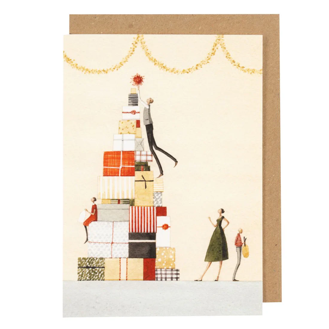 LAURA STODDART PRESENT PILE CHRISTMAS CARD